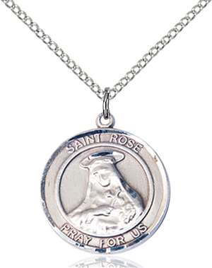 St. Rose of Lima Medal<br/>8095 Round, Sterling Silver