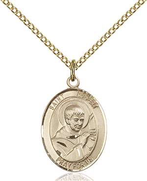 St. Robert Bellarmine Medal<br/>8096 Oval, Gold Filled
