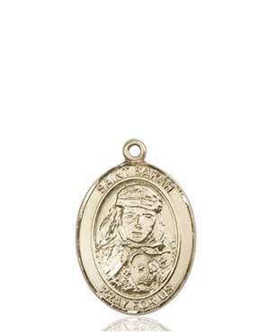 St. Sarah Medal<br/>8097 Oval, 14kt Gold