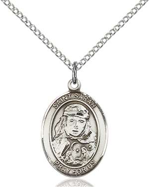 St. Sarah Medal<br/>8097 Oval, Sterling Silver