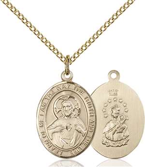 Scapular Medal<br/>8098 Oval, Gold Filled