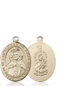 Scapular Medal<br/>8098 Oval, 14kt Gold