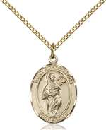 St. Scholastica Medal<br/>8099 Oval, Gold Filled