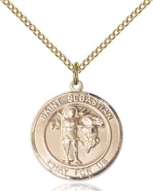 St. Sebastian Medal<br/>8100 Round, Gold Filled