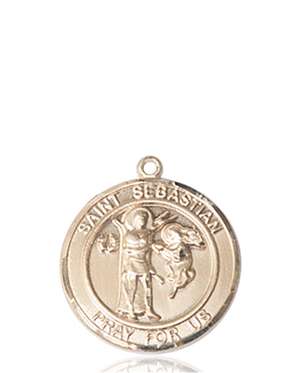 St. Sebastian Medal<br/>8100 Round, 14kt Gold