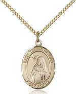St. Teresa of Avila Medal<br/>8102 Oval, Gold Filled