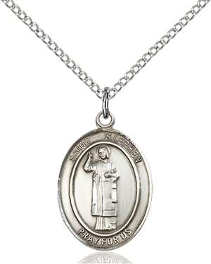 St. Stephen the Martyr Medal<br/>8104 Oval, Sterling Silver