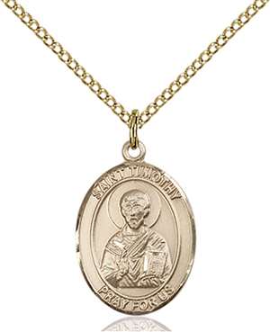 St. Timothy Medal<br/>8105 Oval, Gold Filled