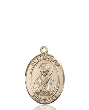 St. Timothy Medal<br/>8105 Oval, 14kt Gold