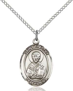 St. Timothy Medal<br/>8105 Oval, Sterling Silver