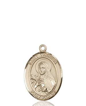 St. Theresa Medal<br/>8106 Oval, 14kt Gold