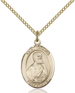 St. Thomas the Apostle Medal<br/>8107 Oval, Gold Filled