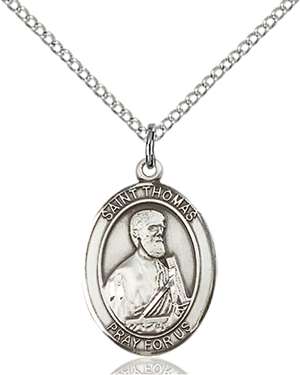 St. Thomas the Apostle Medal<br/>8107 Oval, Sterling Silver