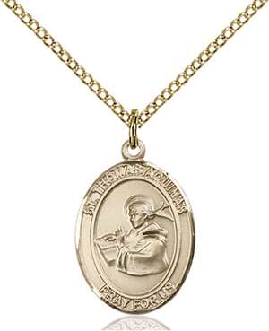 St. Thomas Aquinas Medal<br/>8108 Oval, Gold Filled