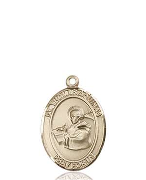 St. Thomas Aquinas Medal<br/>8108 Oval, 14kt Gold