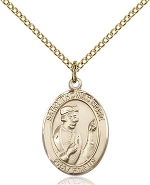 St. Thomas More Medal<br/>8109 Oval, Gold Filled