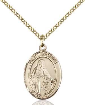St. Veronica Medal<br/>8110 Oval, Gold Filled