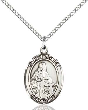 St. Veronica Medal<br/>8110 Oval, Sterling Silver