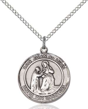 San Juan de Dios Medal<br/>8112 Spanish, Round, Sterling Silver