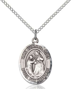 San Juan de Dios Medal<br/>8112 Spanish, Oval, Sterling Silver
