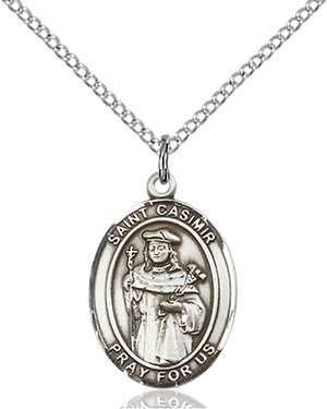 St. Casimir of Poland Medal<br/>8113 Oval, Sterling Silver