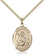 St. William of Rochester Medal<br/>8114 Oval, Gold Filled
