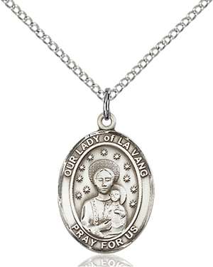 Our Lady of La Vang Medal<br/>8115 Oval, Sterling Silver