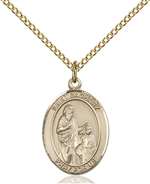 St. Zachary Medal<br/>8116 Oval, Gold Filled