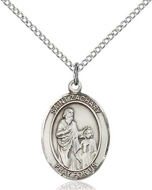 St. Zachary Medal<br/>8116 Oval, Sterling Silver