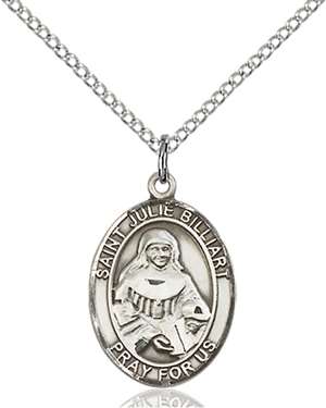 St. Julie Billiart Medal<br/>8117 Oval, Sterling Silver