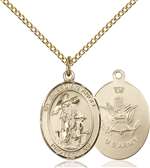 Guardian Angel / Army Medal<br/>8118 Oval, Gold Filled