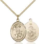 Guardian Angel / Marines Medal<br/>8118 Oval, Gold Filled