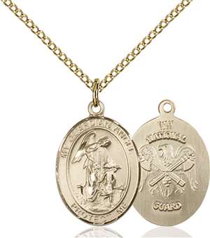 Guardian Angel / Nat'L Guard Medal<br/>8118 Oval, Gold Filled