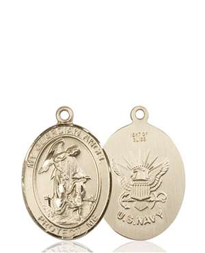 Guardian Angel / Navy Medal<br/>8118 Oval, 14kt Gold