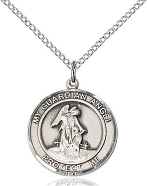 Guardian Angel Medal<br/>8118 Round, Sterling Silver