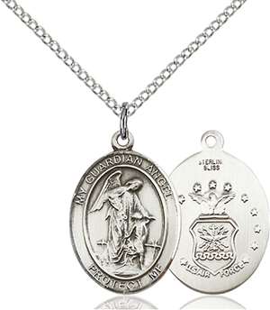 Guardian Angel / Air Force Medal<br/>8118 Oval, Sterling Silver