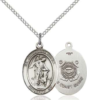 Guardian Angel / Coast Guard Medal<br/>8118 Oval, Sterling Silver