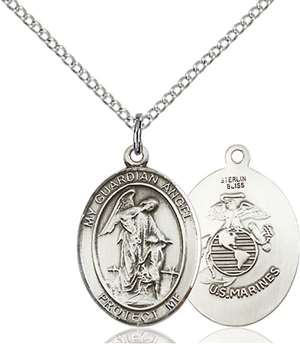 Guardian Angel / Marines Medal<br/>8118 Oval, Sterling Silver