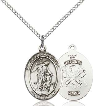 Guardian Angel / Nat'L Guard Medal<br/>8118 Oval, Sterling Silver
