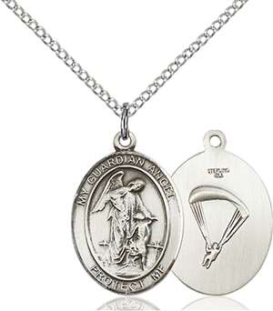 Guardian Angel/Paratrooper Medal<br/>8118 Oval, Sterling Silver