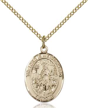 Lord Is My Shepherd Medal<br/>8119 Oval, Gold Filled