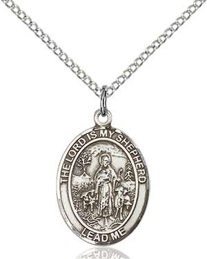 Lord Is My Shepherd Medal<br/>8119 Oval, Sterling Silver