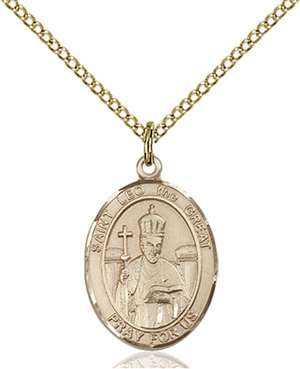 St. Leo the Great Medal<br/>8120 Oval, Gold Filled