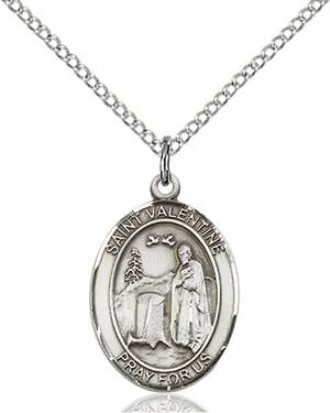 St. Valentine of Rome Medal<br/>8121 Oval, Sterling Silver