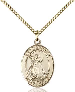 St. Bridget of Sweden Medal<br/>8122 Oval, Gold Filled