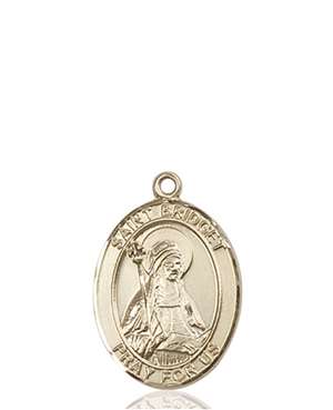 St. Bridget of Sweden Medal<br/>8122 Oval, 14kt Gold