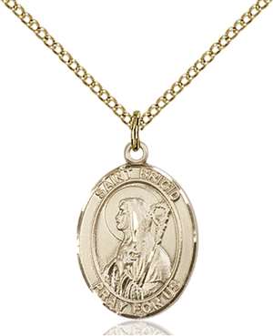 St. Brigid of Ireland Medal<br/>8123 Oval, Gold Filled