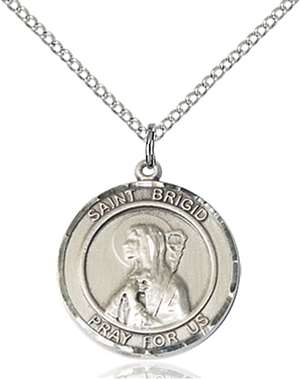 St. Brigid of Ireland Medal<br/>8123 Round, Sterling Silver