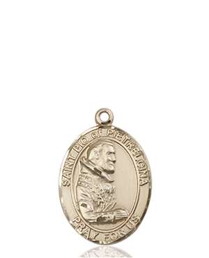 St. Pio of Pietrelcina Medal<br/>8125 Oval, 14kt Gold