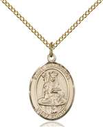 St. Walburga Medal<br/>8126 Oval, Gold Filled